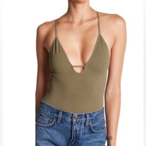 Free People Move Along Bodysuit in olive green